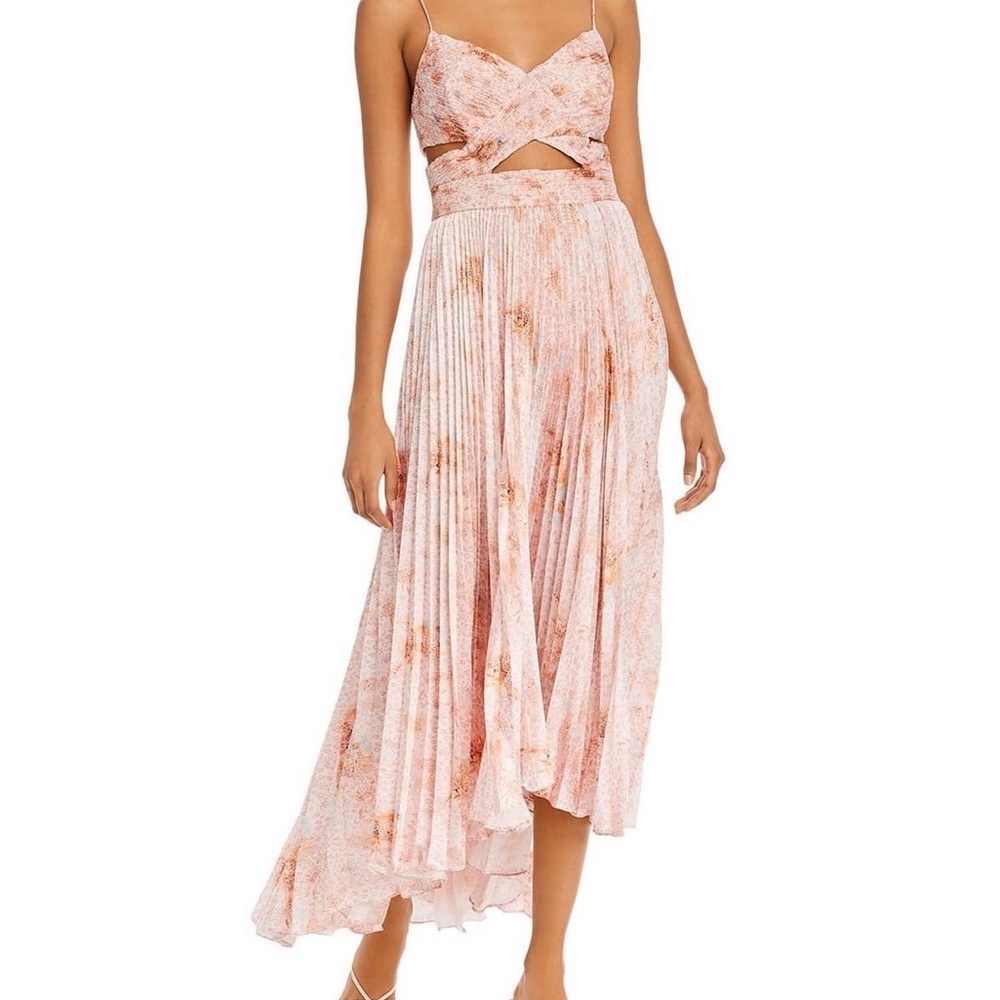 AMUR Blush and Cream Textured Dress